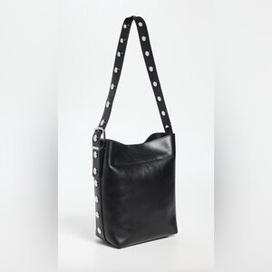 The Essential Medium Bucket Tote in Black Leather with Studs